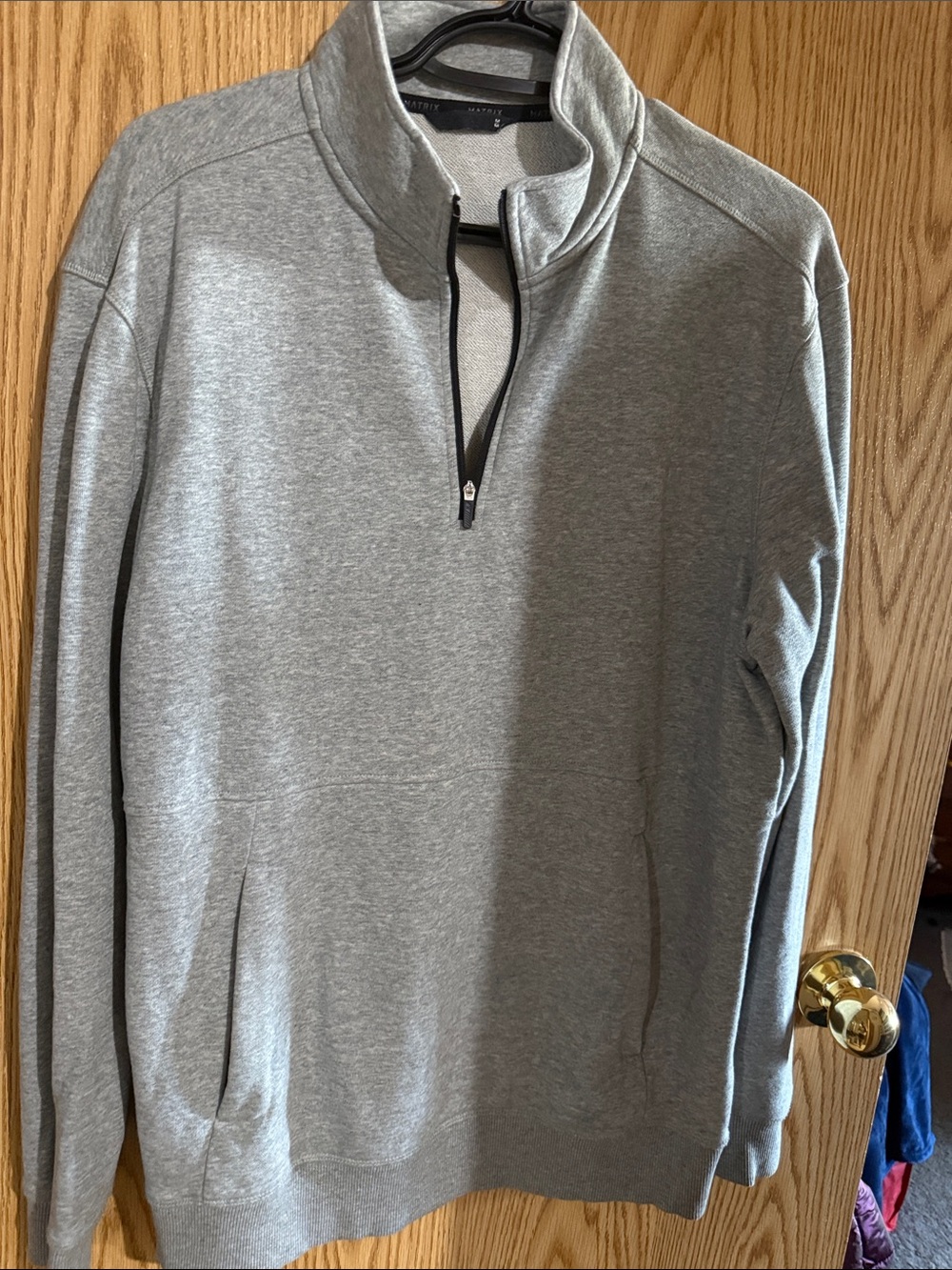 Men's Light Gray Quarter-Zip Pullover Sweater